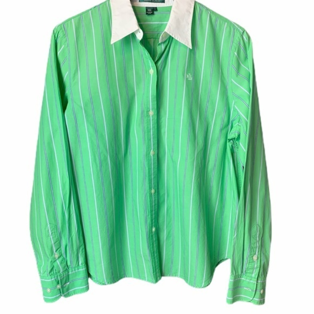 Ralph Lauren Green/White Stripe Sz L